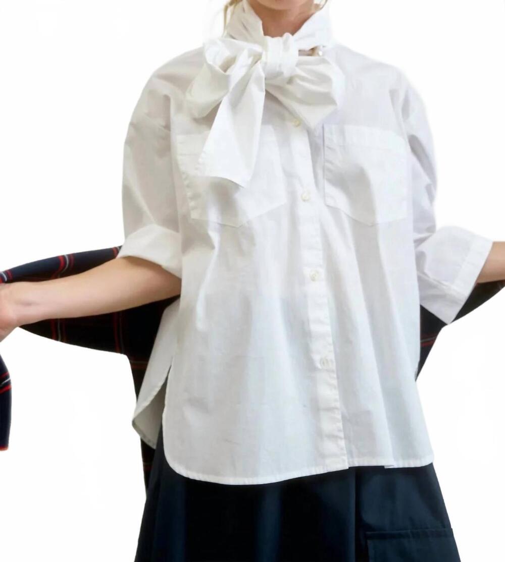NEW AQUARIUS COCKTAIL dear polly button front top in white
